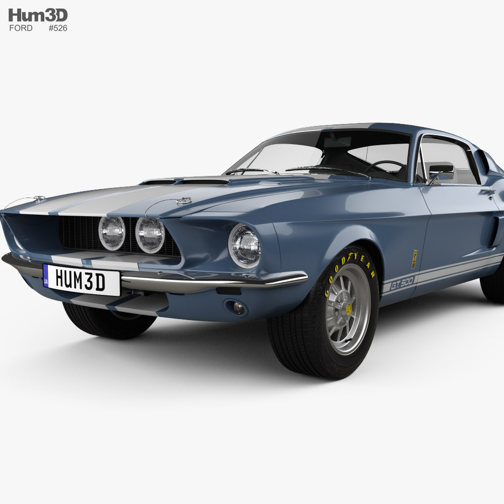 Ford Mustang Shelby GT 500 1967 3D model - Vehicles on Hum3D