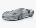 Ford GT Liquid Carbon 2020 3D模型 clay render