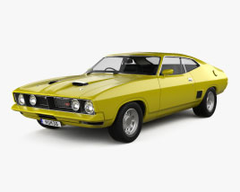 Ford Falcon GT Coupe with HQ interior and engine 1973 3D model