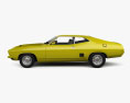 Ford Falcon GT Coupe with HQ interior and engine 1973 3d model side view