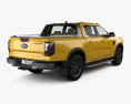 Ford Ranger Double Cab Wildtrak 2022 3d model back view