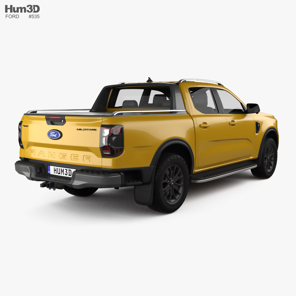 Ford Ranger Double Cab Wildtrak 2022 3d model back view