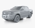 Ford Ranger Double Cab Wildtrak 2022 3d model clay render