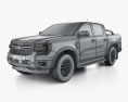 Ford Ranger Double Cab Sport 2022 3d model wire render