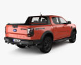 Ford Ranger Double Cab Raptor 2022 3d model back view