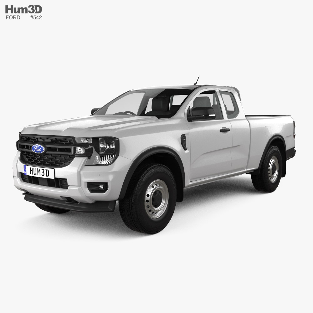 Ford Ranger Extended Cab XL 2022 3D 모델 