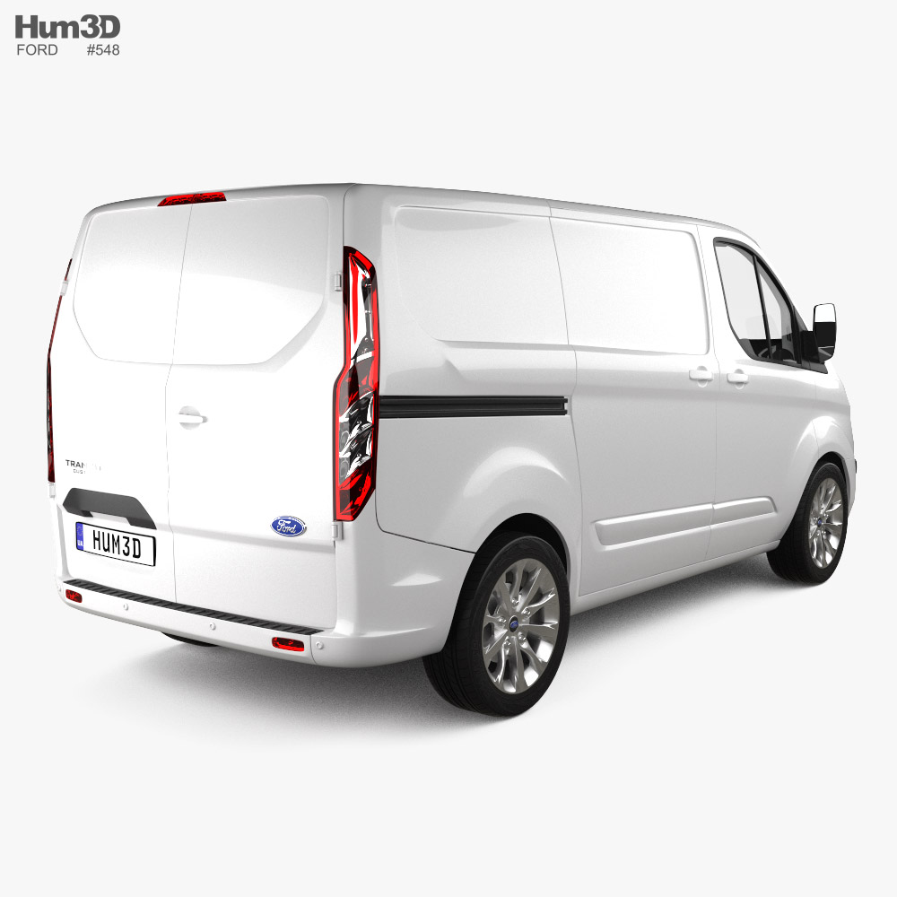 Ford Transit Custom PanelVan L1H1 with HQ interior 2012 3d model back view