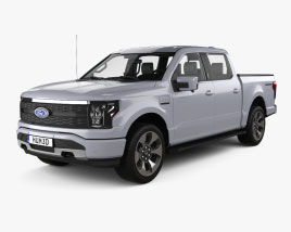 Ford F-150 Lightning Super Crew Cab 5.5ft Bed Platinum with HQ interior 2021 3D model