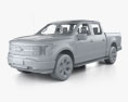 Ford F-150 Lightning Super Crew Cab 5.5ft Bed Platinum with HQ interior 2021 3d model clay render