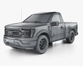 Ford F-150 Regular Cab 6.5 ft Bed XL 2022 3D-Modell wire render