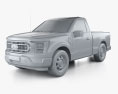 Ford F-150 Regular Cab 6.5 ft Bed XL 2022 3D-Modell clay render