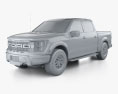 Ford F-150 Super Crew Cab 5.5 ft Bed Raptor 2022 Modelo 3D clay render