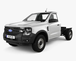 Ford Ranger Single Cab Chassis XL 2022 3D 모델 