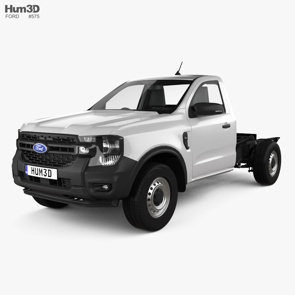 Ford Ranger Cabina Simple Chassis XL 2022 Modelo 3D
