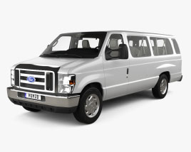 Ford E Passenger Van with HQ interior 2011 3D model