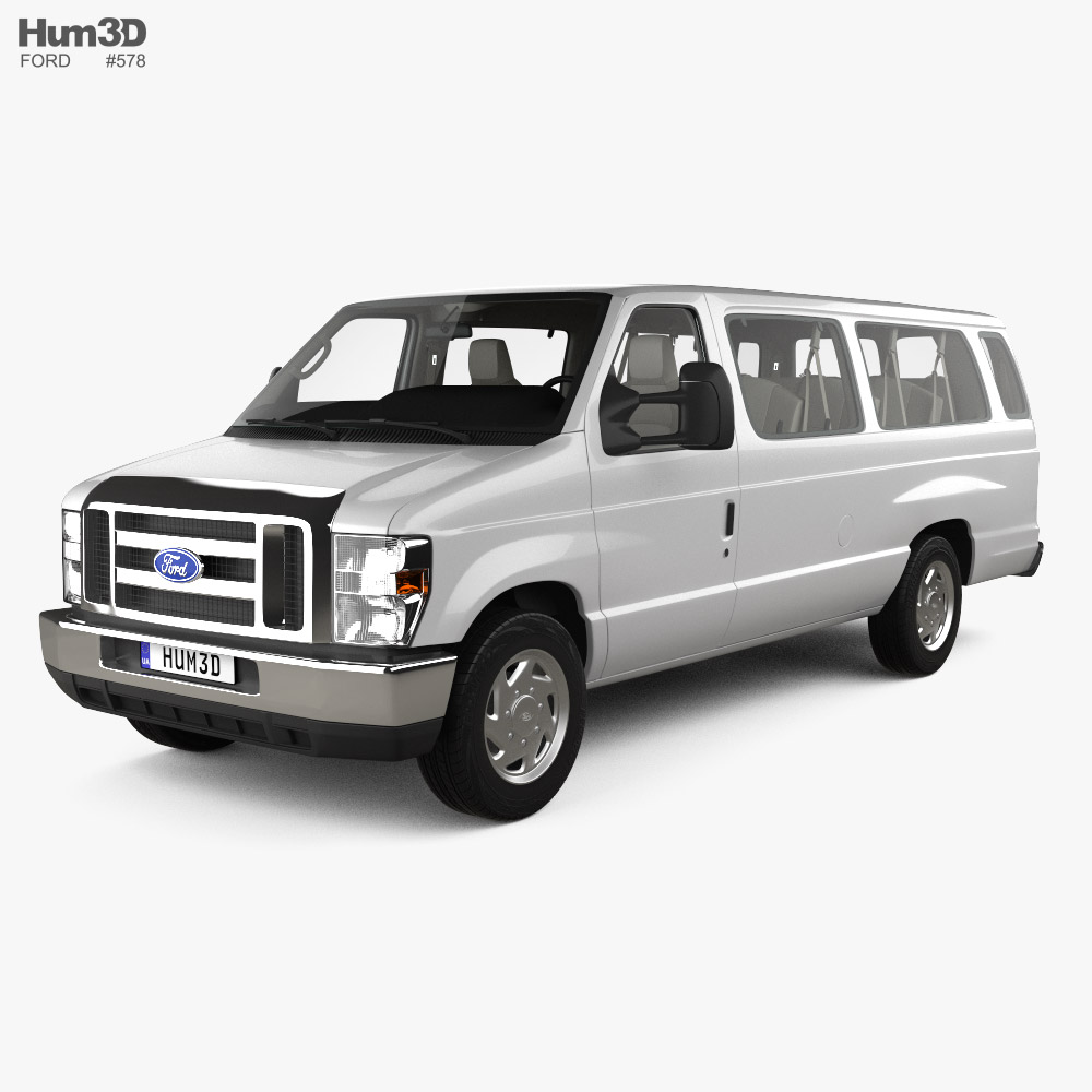Ford E Passenger Van with HQ interior 2011 3D 모델 