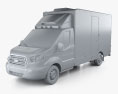Ford Transit Camion Caisse 2021 Modèle 3d clay render