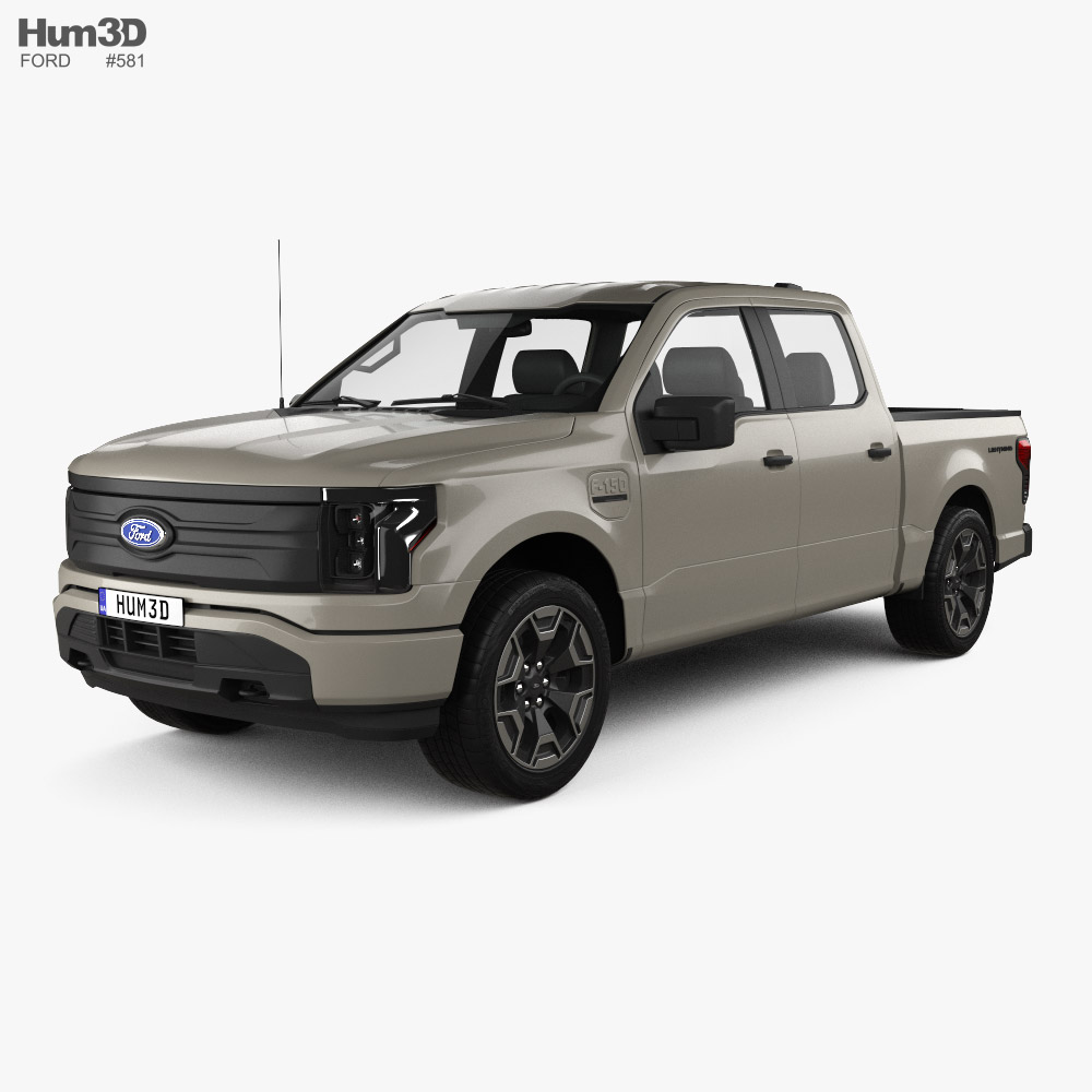 Ford F-150 Lightning Super Crew Cab 5.5 ft Bed PRO 2022 Modèle 3D