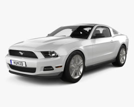 Ford Mustang V6 coupe with HQ interior and engine 2012 3D model