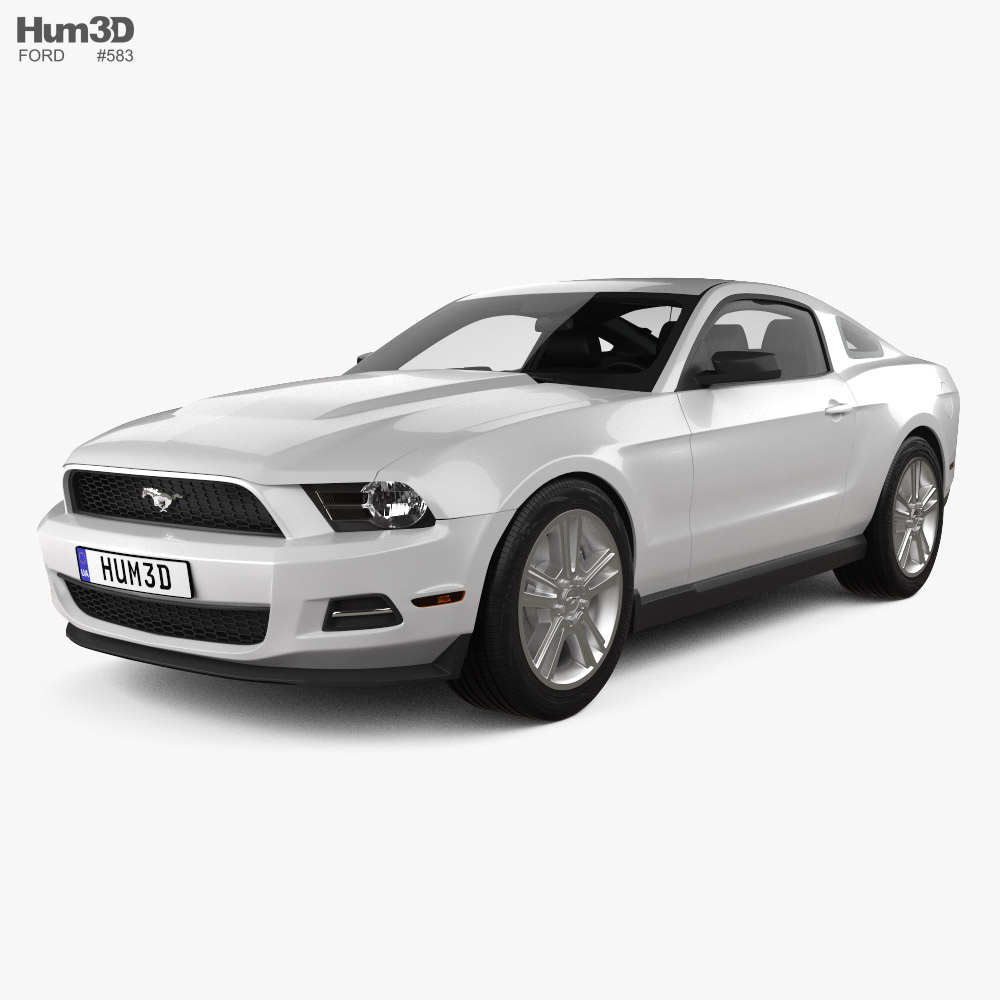 Ford Mustang V6 cupé con interior y motor 2012 Modelo 3D