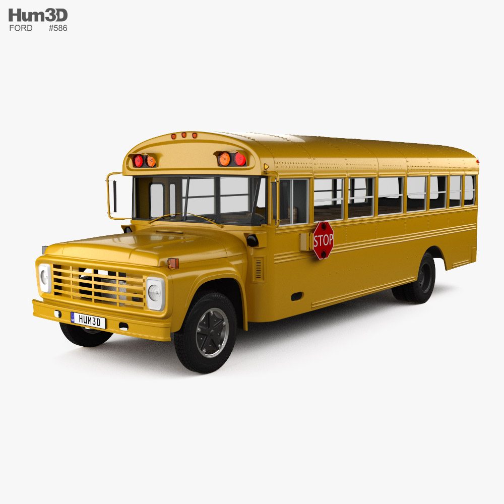 Ford B600 Шкільний автобус 1978 3D модель
