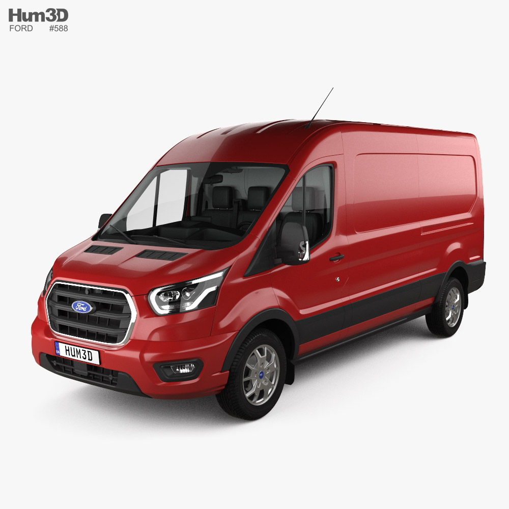 Ford Transit Panel Van L2H2 with HQ interior 2018 3D model