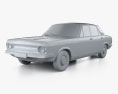 Ford Zephyr saloon 1970 3D модель clay render