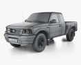 Ford Ranger Extended Cab 1994 3D-Modell wire render