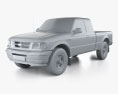 Ford Ranger Extended Cab 1994 3D-Modell clay render