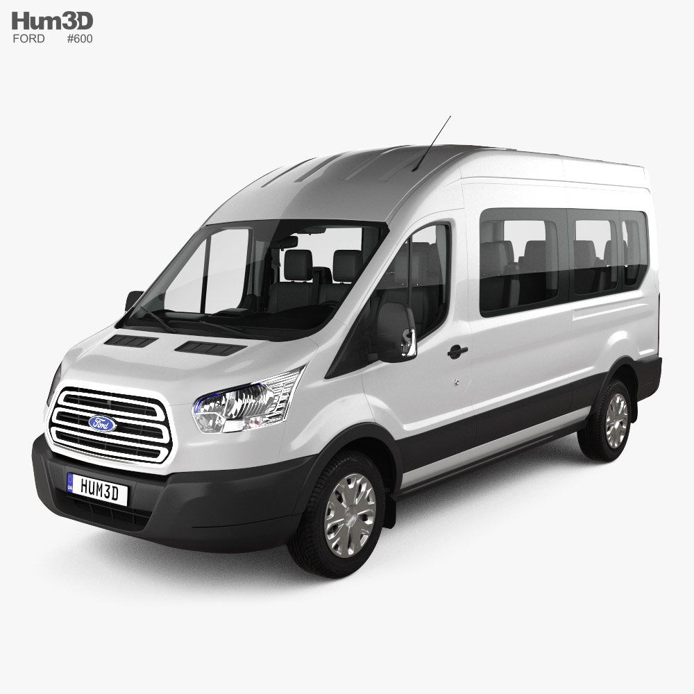 Ford Transit Passenger Van L2H3 with HQ interior 2012 3D-Modell