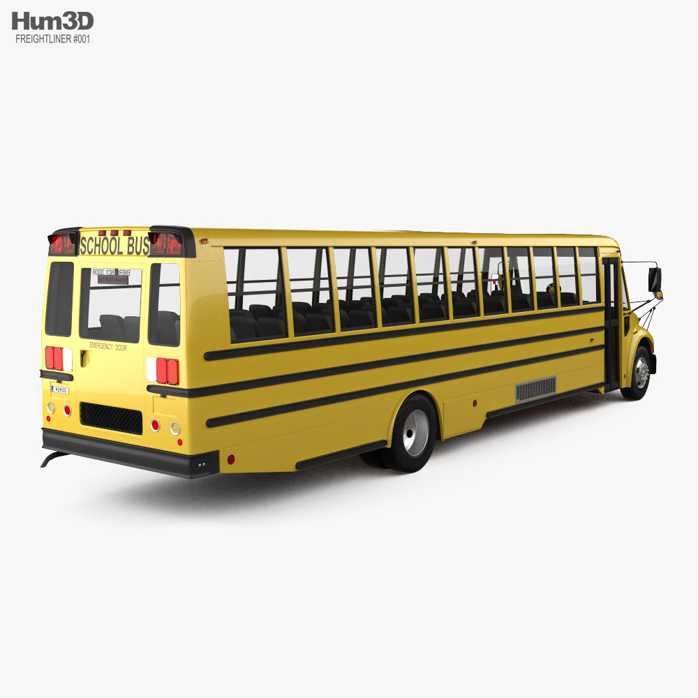 Thomas Saf-T-Liner C2 통학 버스 2012 3D 모델  back view