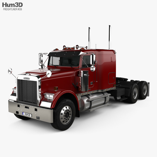 Freightliner FLD 120 Classic Sleeper Cab Flat Top Tractor Truck 2016 3D model