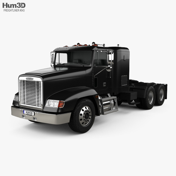 Freightliner FLD 120 Tractor Flat Top Sleeper Cab Truck 2000 3D model