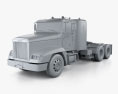 Freightliner FLD 120 Tractor Flat Top Sleeper Cab Truck 2000 3d model clay render