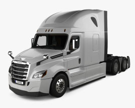 Freightliner Cascadia Sleeper Cab Tractor Truck with HQ interior and engine 2018 3D model