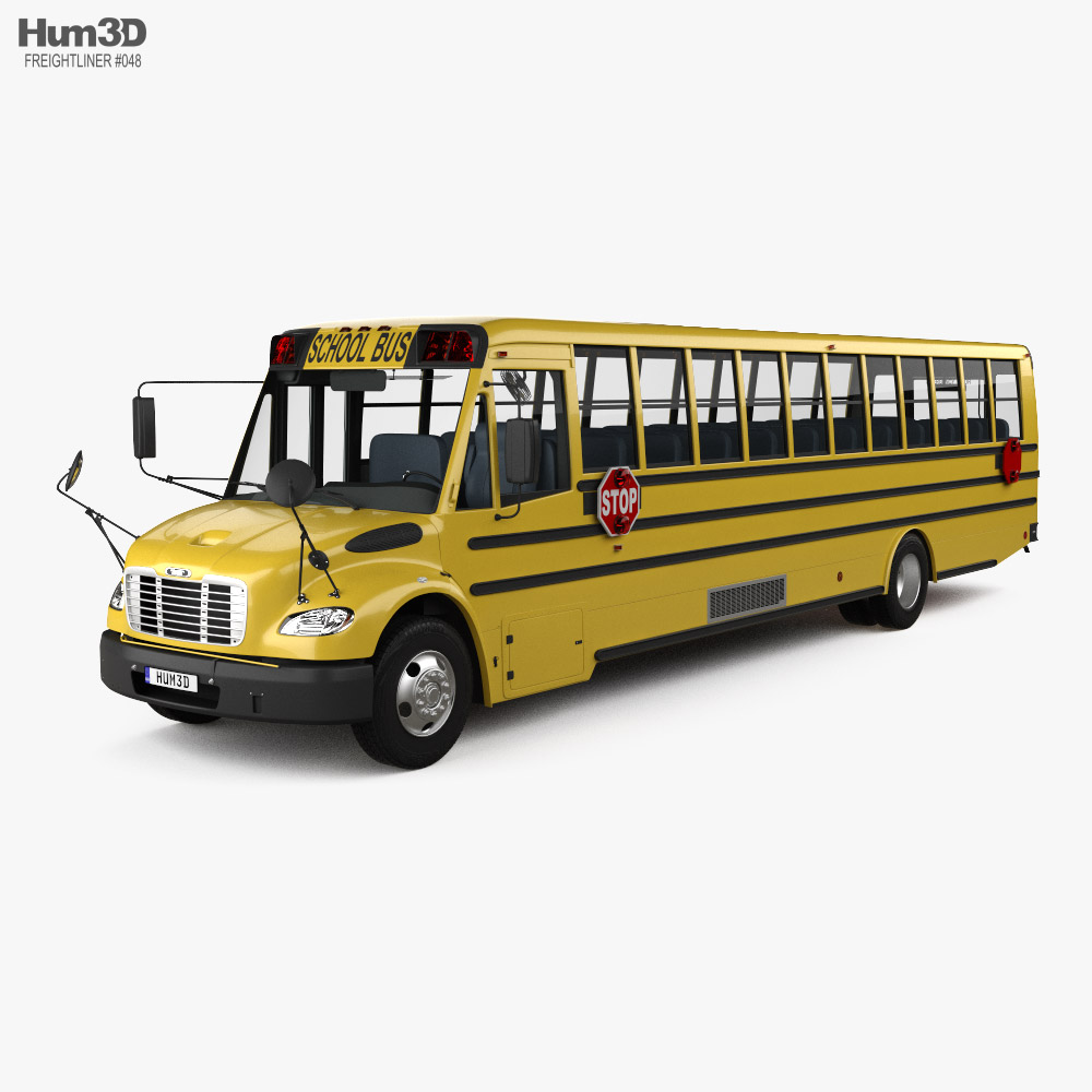 Freightliner M2 106 Thomas Saf-T-Liner C2 School Bus with HQ interior 2012 3D model