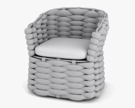 Arhaus Melbourne Outdoor Swivel Chaise de salle à manger Modèle 3D