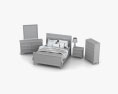 Ashley Caspian Panel bedroom set 3d model