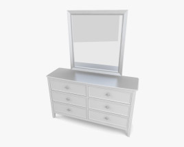 Ashley Caspian Panel Dresser & 거울 3D 모델 