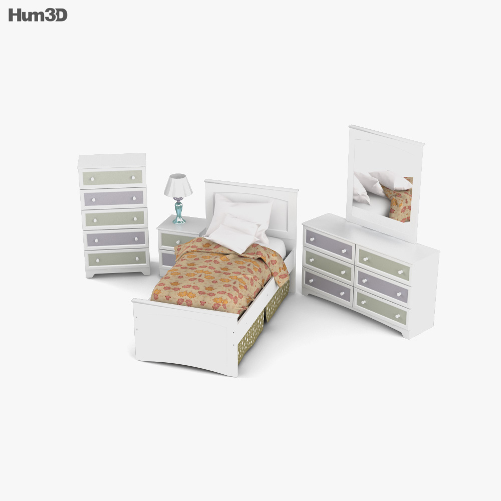 Ashley Sandhill Panel bedroom set 3d model
