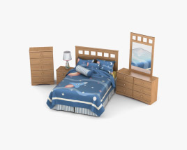 Ashley Benjamin Ensemble de chambre à coucher à panneaux Modèle 3D