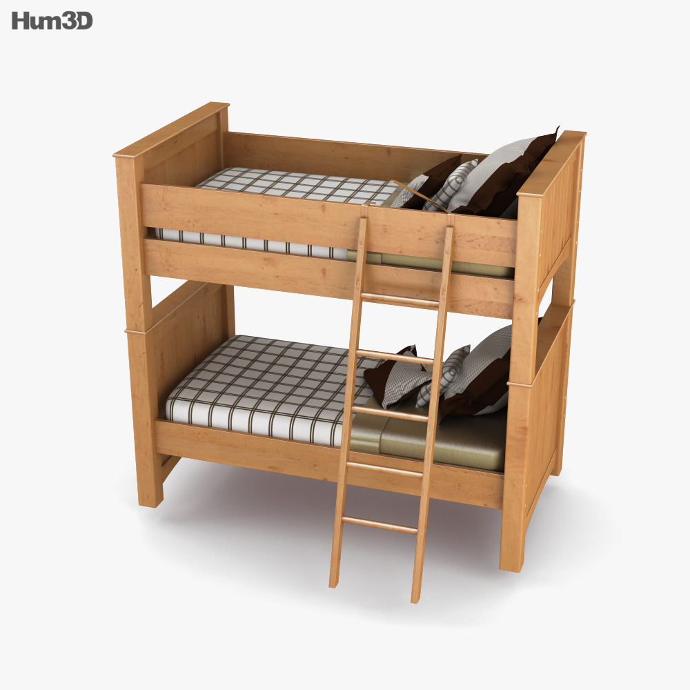 Ashley Stages Twin Bunk Bed 3d Model, Twin Bunk Bed Dimensions