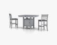Ashley Lynx Extension Pub Table & Bar stool 3d model
