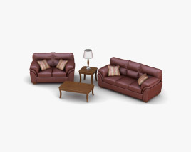 Ashley Hudson - Chianti Sofa & 二人掛け Living Room Set 3Dモデル