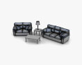 Ashley Hudson - Chianti sofa & loveseat Living Room Set 3D 모델 