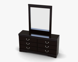 Ashley Huey Vineyard Dresser & 거울 3D 모델 