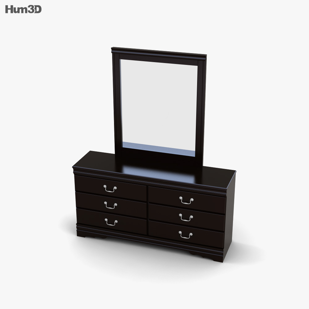 Ashley Huey Vineyard Dresser & Espelho Modelo 3d