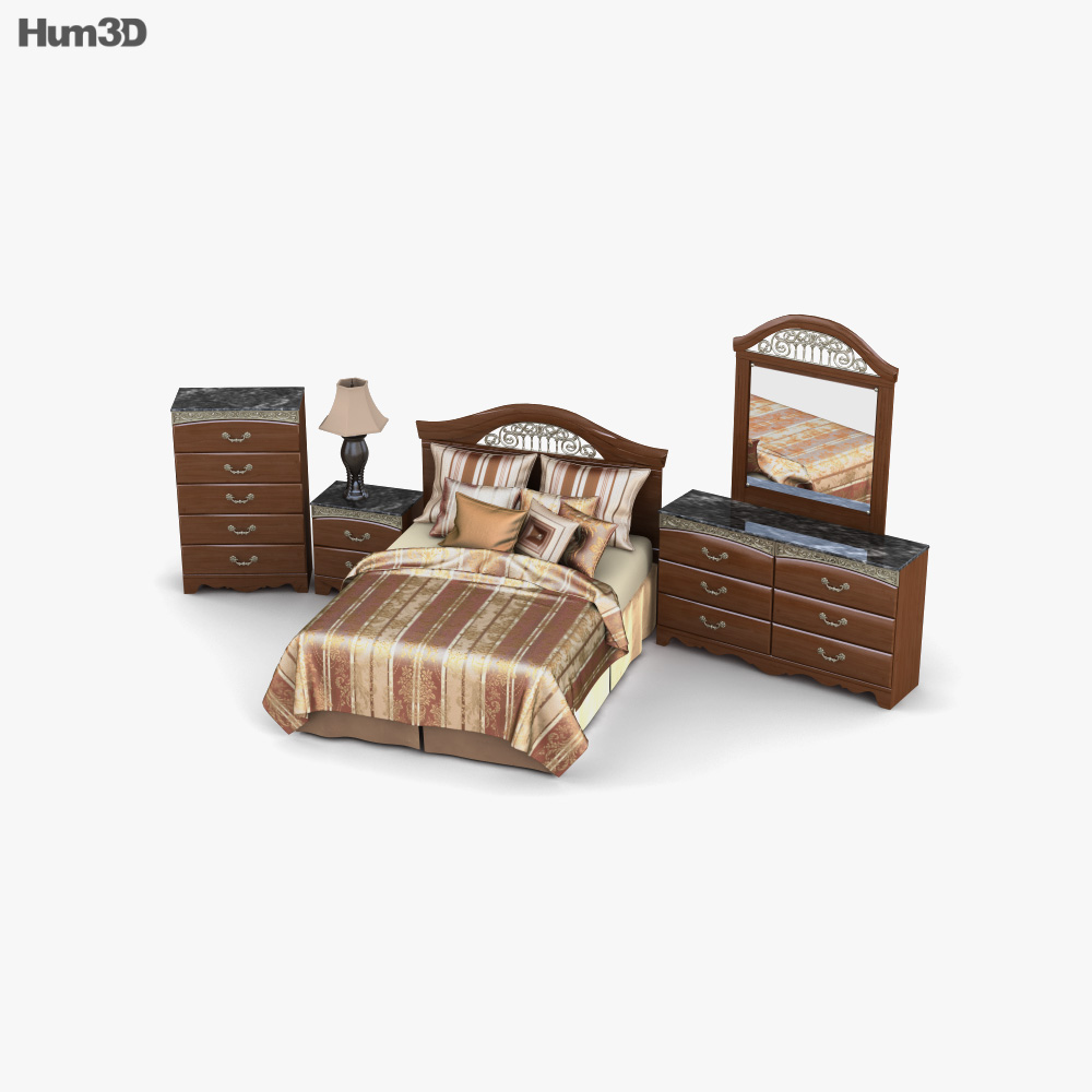 Ashley Fairbrooks Estate Panel bedroom set 3D model