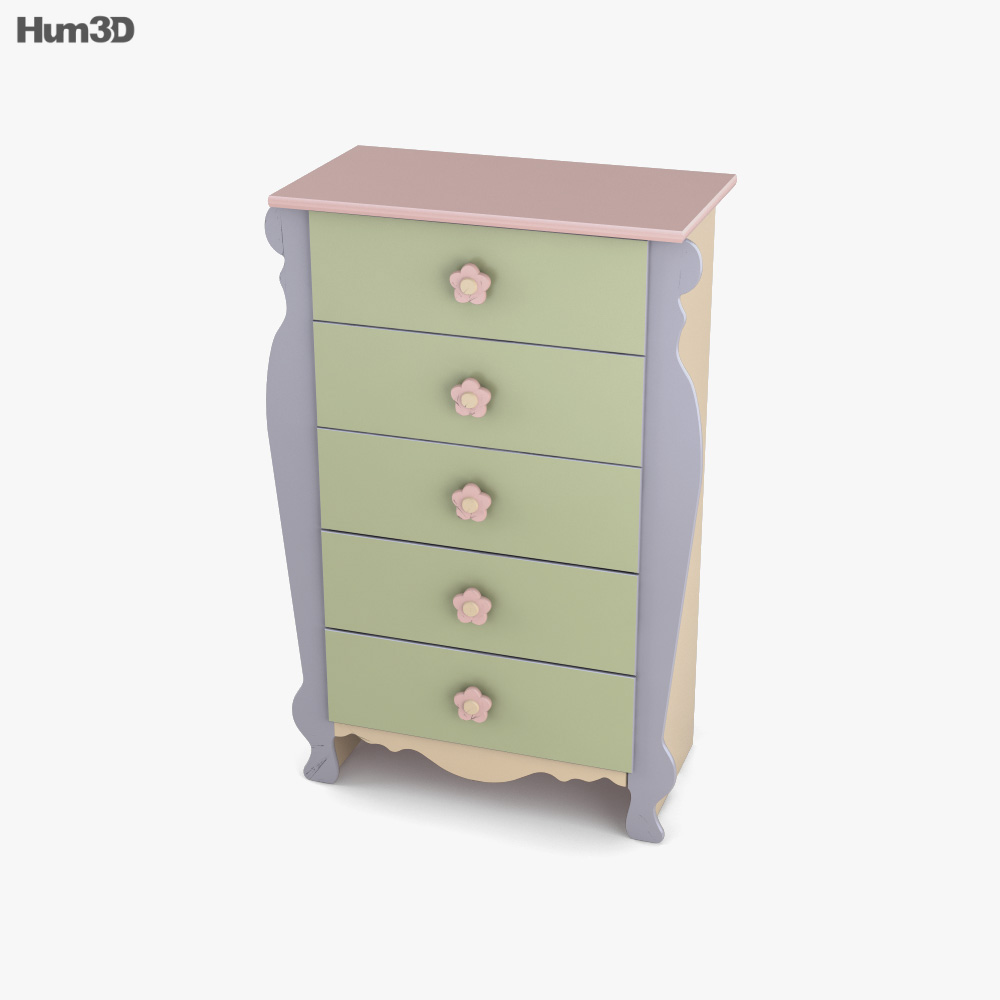 Ashley Doll House Sleigh Chest of Drawers 3D model