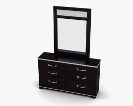 Ashley I-Zone Bookcase Dresser & mirror 3D model